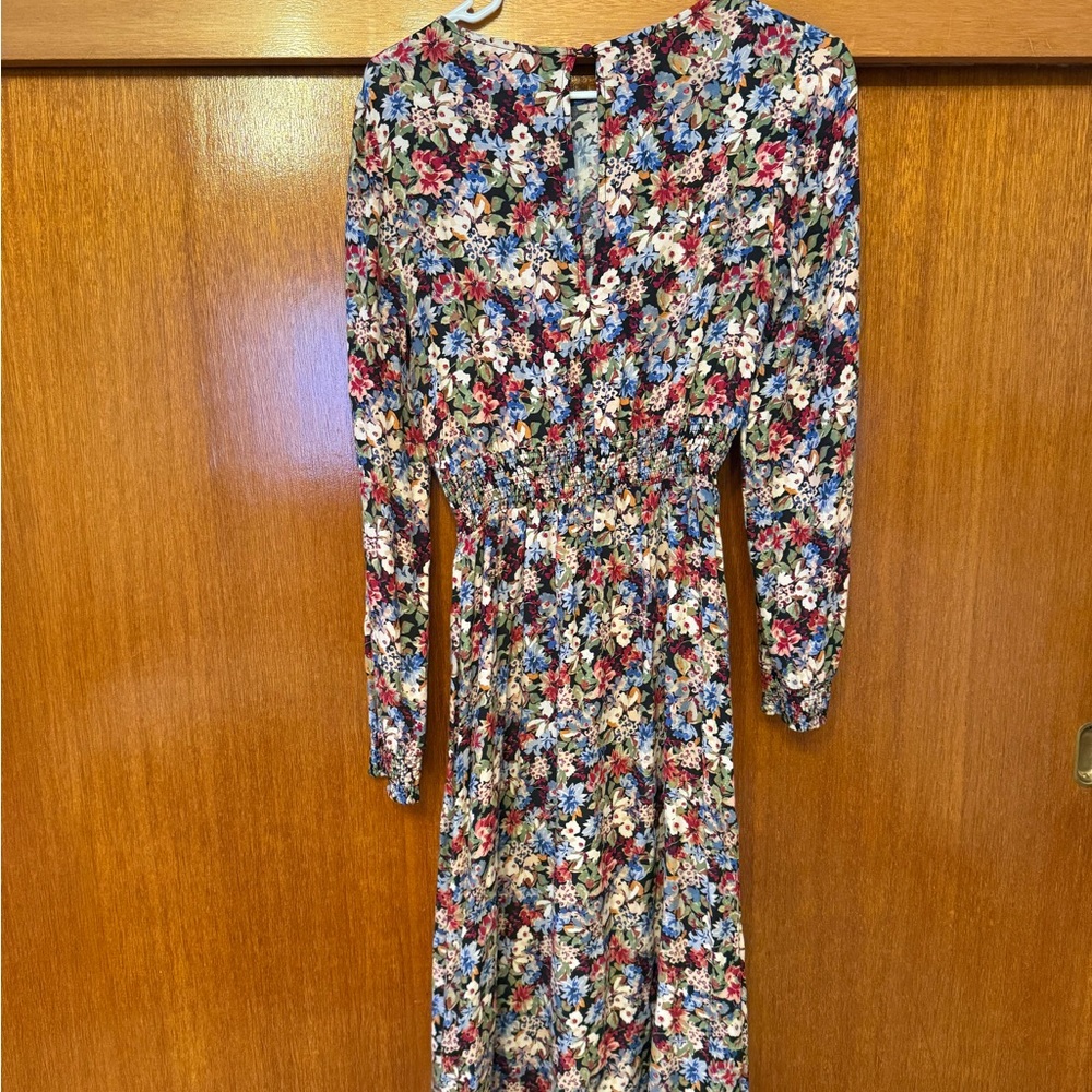 Floral Long-Sleeve Midi Dress - Multicolor Sezane